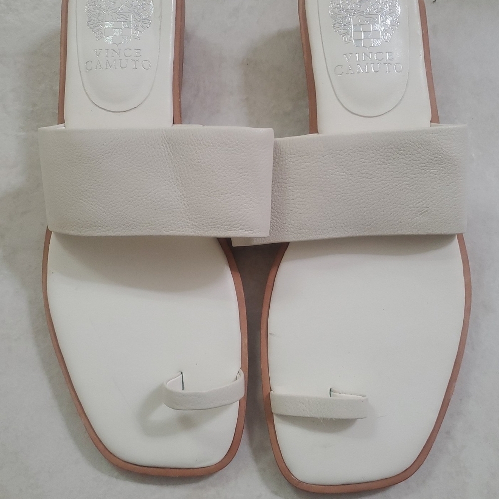 Vince Camuto White Slide Sandals
